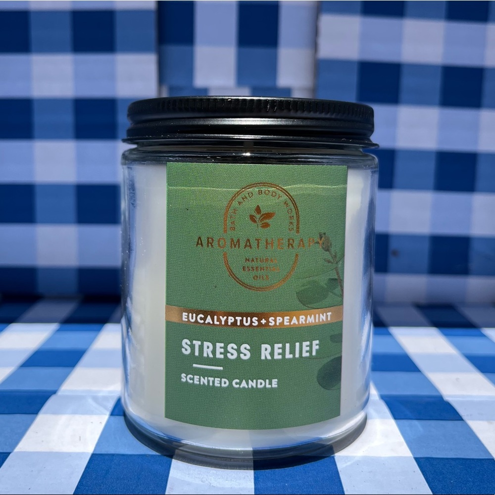 🌿Eucalyptus + Spearmint Single Wick Bath and Body Works Stress Relief Candle